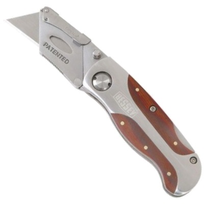 Erdi DBKWH-EU Folding locking utility knife with wooden handle