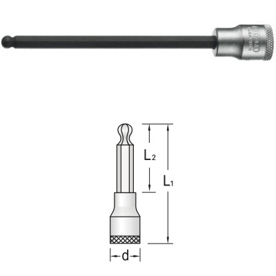 Gedore IN 30 LK 10 Screwdriver bit socket 3/8", long inbus 10 mm