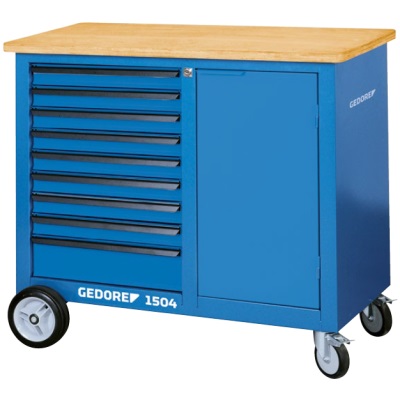 Gedore 1504 0810 Mobile workbench with 9 drawers