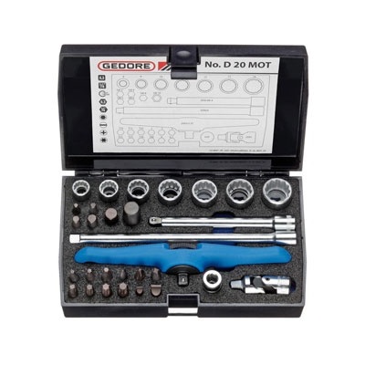 Gedore D 20 MOT Basic tool set 1/4", 30 pcs