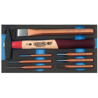 Gedore 1500 CT1-350 Chisel set in 1/3 CT module, 8 pieces