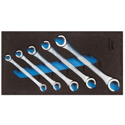 Gedore 1500 CT1-400 Set of open flare nut spanners in 1/3 CT module