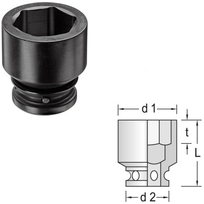 Gedore K 21 S 22 Impact socket 1" Impact-Fix 22 mm