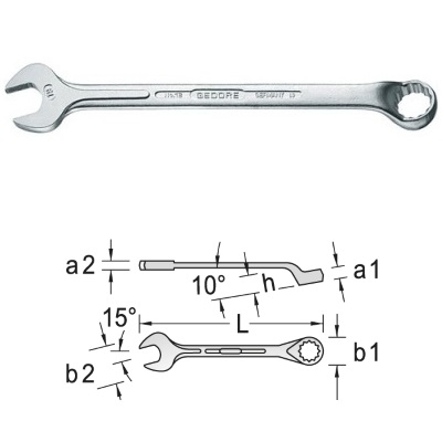 Gedore 1 B 5 Combination spanner 5 mm