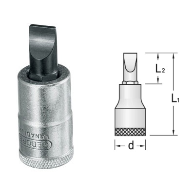 Gedore IS 19 6,5x1,2 Screwdriver bit socket 1/2", slotted, 6.5x1.2 mm