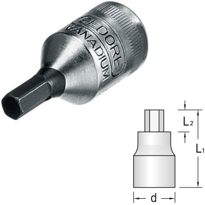 Gedore IN 20 2,5 Screwdriver bit socket 1/4" hex 2.5 mm