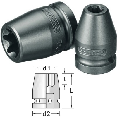 Gedore TX K 19 E10 Impact socket 1/2" Torx E10