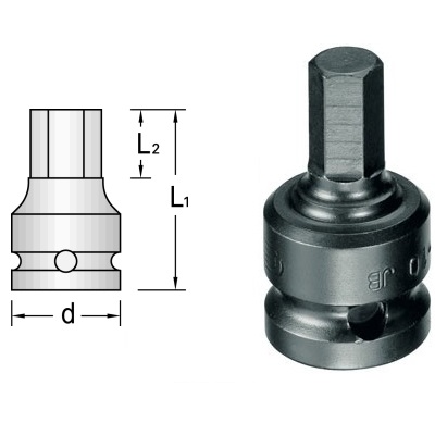 Gedore IN K 19 5 Impact screwdriver bit socket 1/2" 5 mm