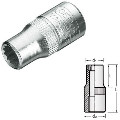 Gedore D 20 4 Socket 1/4" UD-profile 4 mm