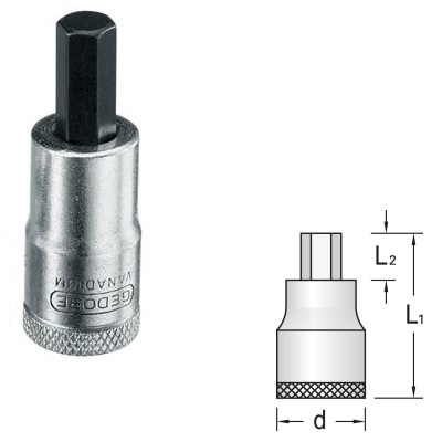 Gedore IN 30 4 Inbusdopsleutel-schroevendraaier 3/8" 4 mm