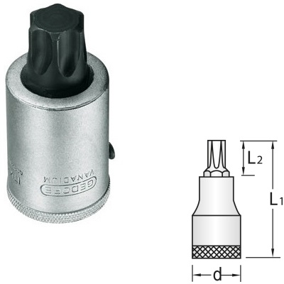 Gedore ITX 32 T70 Dopsleutel-schroevendraaier 3/4", Torx T70