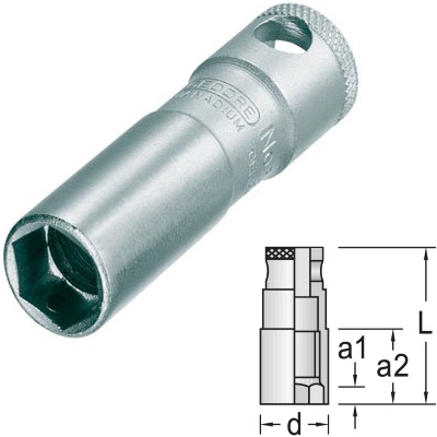 Gedore 50 MH Spark plug socket with magnet 20.8 mm 1/2"