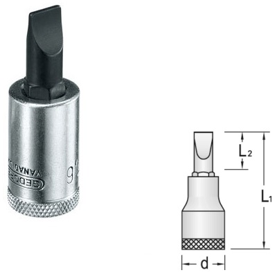 Gedore IS 30 5,5x1 Screwdriver bit socket 3/8" slotted 5.5x1 mm