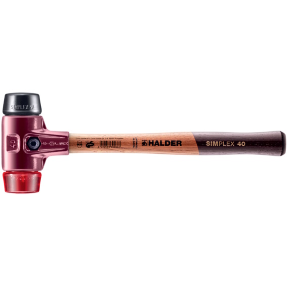 Halder 3026040 Simplex soft-face mallet with plastic and composite rubber insert, 40 mm