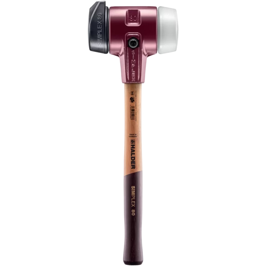 Halder 3027.280 Simplex hamer, super plastic/rubber composiet kop 'Stand-Up', 80 mm