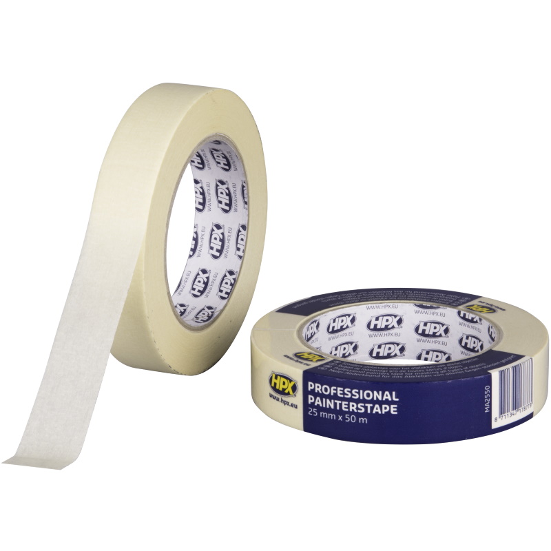 HPX MA2550 Masking tape Cream, 25 mm wide, 50 m long