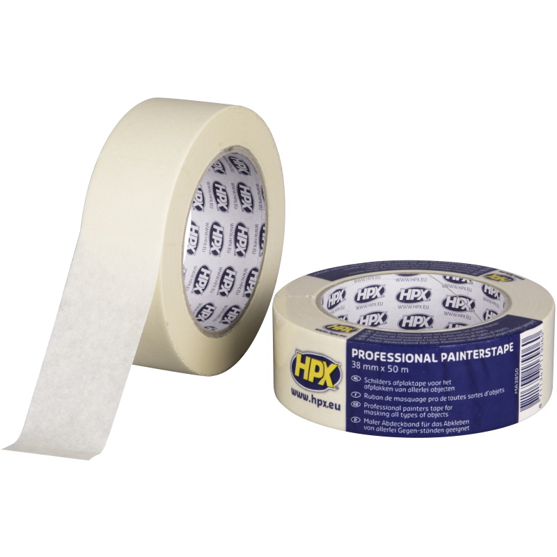HPX MA3850 Masking tape Cream, 38 mm wide, 50 m long