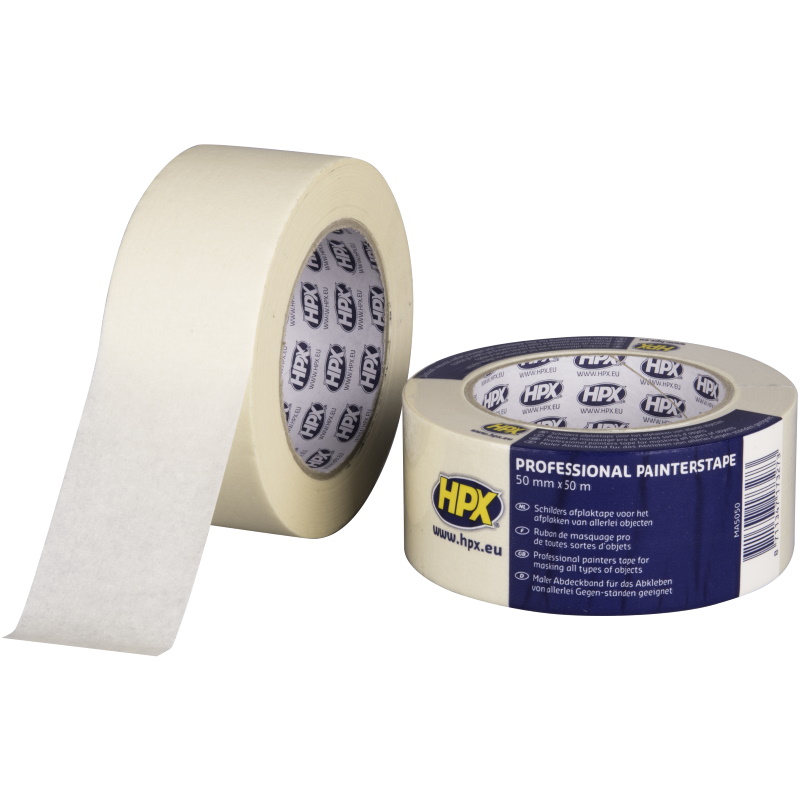 HPX MA5050 Masking tape Cream, 50 mm wide, 50 m long