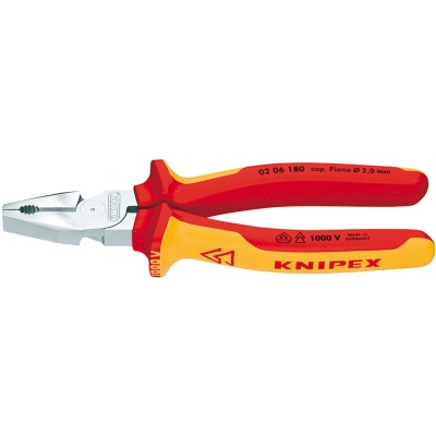 Knipex 02 06 180 High Leverage Combination Pliers VDE, 180 mm