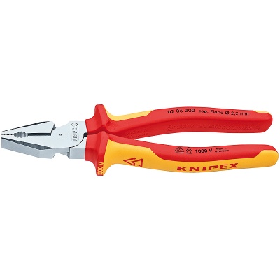 Knipex 02 06 200 High Leverage Combination Pliers VDE, 200 mm
