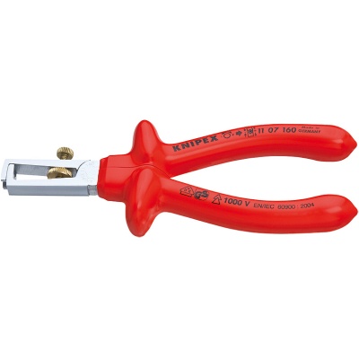 Knipex 11 07 160 Insulation Stripper VDE with opening spring, 160 mm