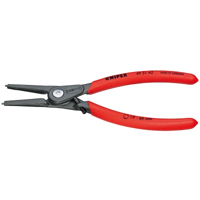 Knipex 49 31 A2 Precision Circlip Pliers for external circlips on shafts with opening limiter (adjustable using end stop)