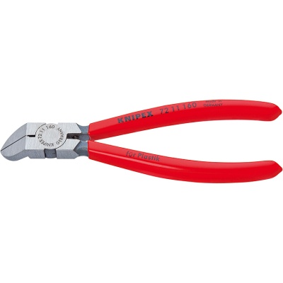 Knipex 72 11 160 Diagonal Cutter for plastics, angled, 160 mm