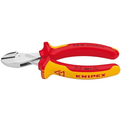 Knipex 73 06 160 X-Cut Compact Diagonal Cutter high lever transmission, VDE, 160 mm