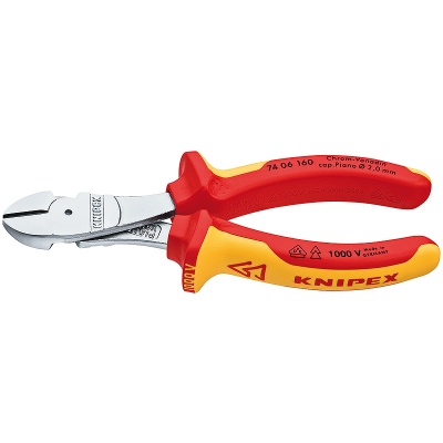 Knipex 74 06 160 High Leverage Diagonal Cutter, VDE, 160 mm