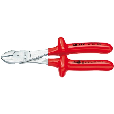 Knipex 74 07 200 High Leverage Diagonal Cutter, VDE, 200 mm