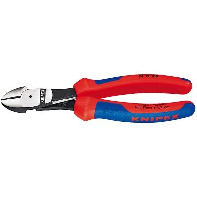 Knipex 74 12 180 High Leverage Diagonal Cutter with opening spring, 180 mm