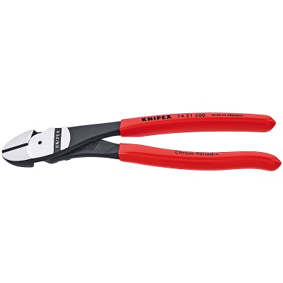 Knipex 74 21 200 High Leverage Diagonal Cutter, angled, 200 mm