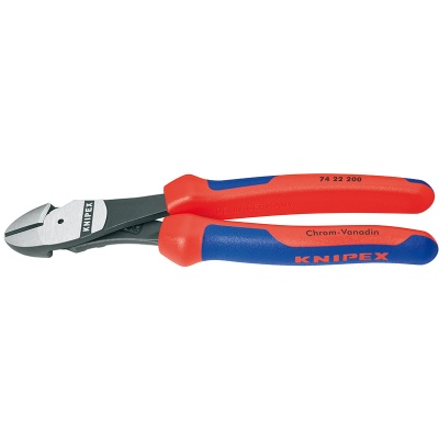 Knipex 74 22 200 High Leverage Diagonal Cutter, angled, 200 mm