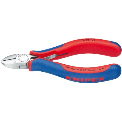 Knipex 76 12 125 Diagonal Cutter for electromechanics with opening spring, 125 mm