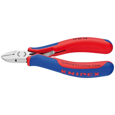 Knipex 77 02 115 Electronics Diagonal Cutter with opening spring, 115 mm