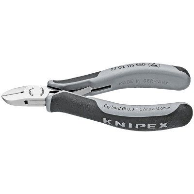 Knipex 77 02 115 ESD Elektronik-Seitenschneider mit ffnungsfeder, ESD, 115 mm