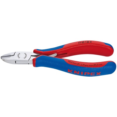 Knipex 77 02 135 H Electronics Diagonal Cutter with inserted carbide metal cutting edges, 135 mm