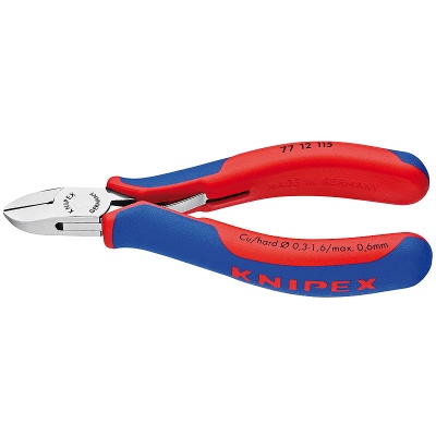Knipex 77 12 115 Electronics Diagonal Cutter with opening spring, 115 mm