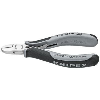 Knipex 77 12 115 ESD Elektronik-Seitenschneider mit ffnungsfeder, ESD, 115 mm
