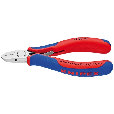 Knipex 77 22 115 Electronics Diagonal Cutter with opening spring, 115 mm