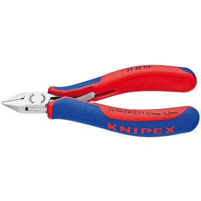 Knipex 77 32 115 Electronics Diagonal Cutter with opening spring, 115 mm