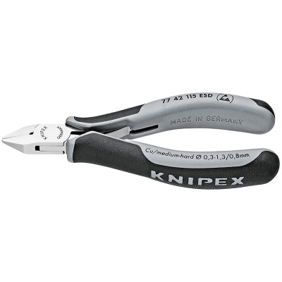 Knipex 77 42 115 ESD Elektronik-Seitenschneider mit ffnungsfeder, ESD, 115 mm