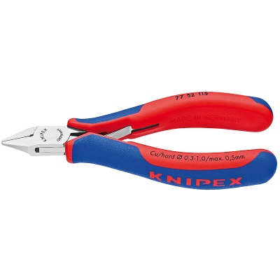 Knipex 77 52 115 Electronics Diagonal Cutter with opening spring, 115 mm