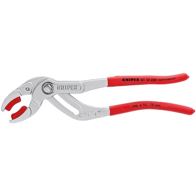 Knipex 81 13 250 Siphon- and Connector Pliers with plastic jaws, chrome plated