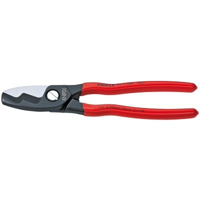 Knipex 95 11 200 Cable Shears with twin cutting edge, 200 mm