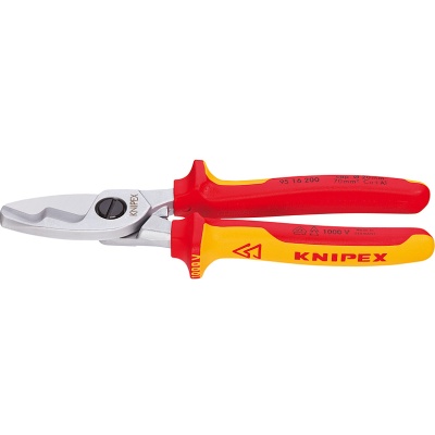 Knipex 95 16 200 Cable shears with twin cutting edge VDE, 200 mm