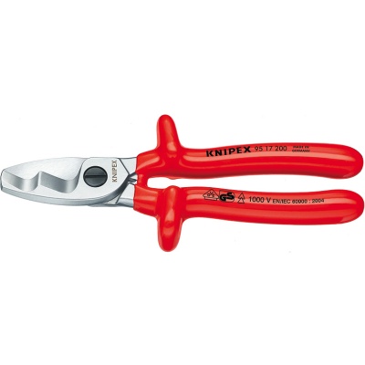 Knipex 95 17 200 Cable shears with twin cutting edge VDE, 200 mm