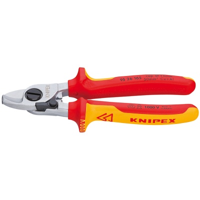 Knipex 95 26 165 Cable Shears with opening spring VDE, 165 mm