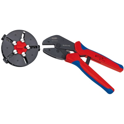 Knipex 97 33 01 MultiCrimp crimping pliers with changer magazine and 3 crimping dies