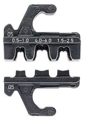 Knipex 97 39 05 Crimping dies for non-insulated open plug type connectors (plug width 4.8 + 6.3 mm)